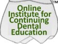 Online Institute for Continuing Dental Education Trademark Logo. Green words embedded on the facial surface of a maxillary first molar.